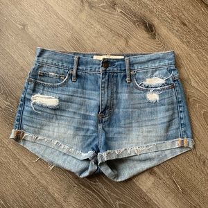Abercrombie & Fitch Distressed Light Wash Shorts